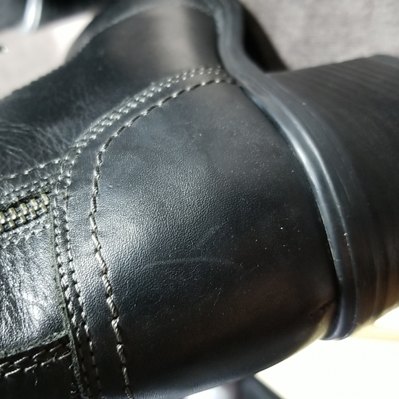 LH by La Halle Black Leather Lace Up with Double Zip Ankle Boots - US 9 - Picture 13 of 16